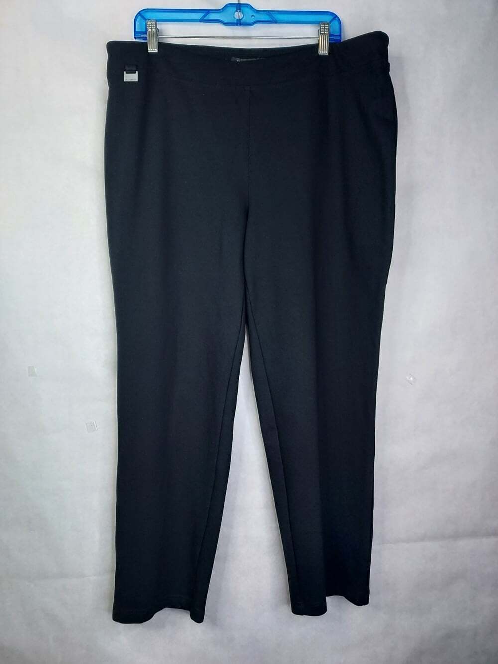 Zac & Rachel Crop Pull On Pants Women's 2X Black High Rise Ponte Stretch Classic